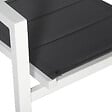 HAPPY GARDEN - Lot de 4 chaises rembourrées en aluminium blanc - textilène gris - vignette