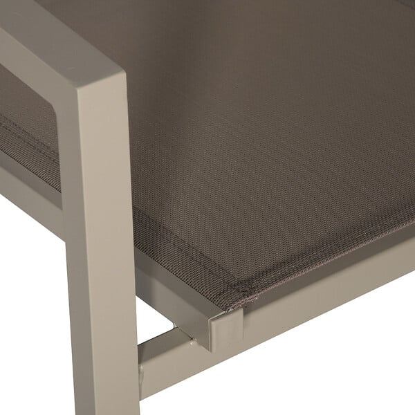 HAPPY GARDEN - Lot de 6 chaises en aluminium taupe - textilène taupe - large