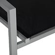 HAPPY GARDEN - Lot de 4 chaises en aluminium gris - textilène noir - vignette