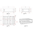 NATUREL - Table basse de jardin en teck massif, 122x86x35 cm, deux plateaux et angle arrondie (NATOFTB12286S) - vignette