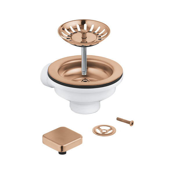 GROHE - Grohe Kit vidage avec excentreur pour évier à 1 cuve, cuivre (G40400DL0) - large