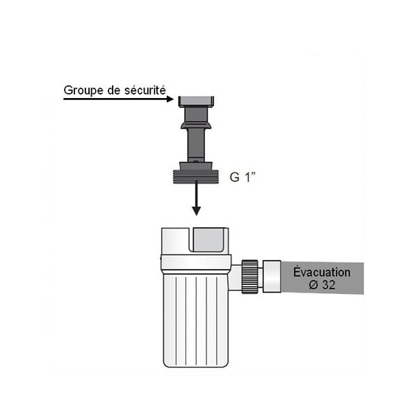 COMAP - Lot de 10 Comap Siphon de groupe de sécurité avec déflecteur 26x34, 32 mm, blanc (887718-GVP10) - large