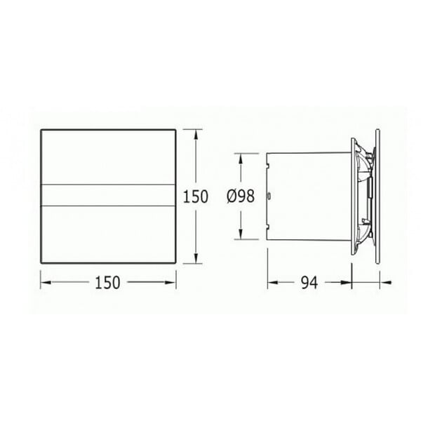 CATA - Cata E-100 G Aérateur extracteur d'air simple flux, Fonction standard, Plaque avant en verre blanc (00900000) - large