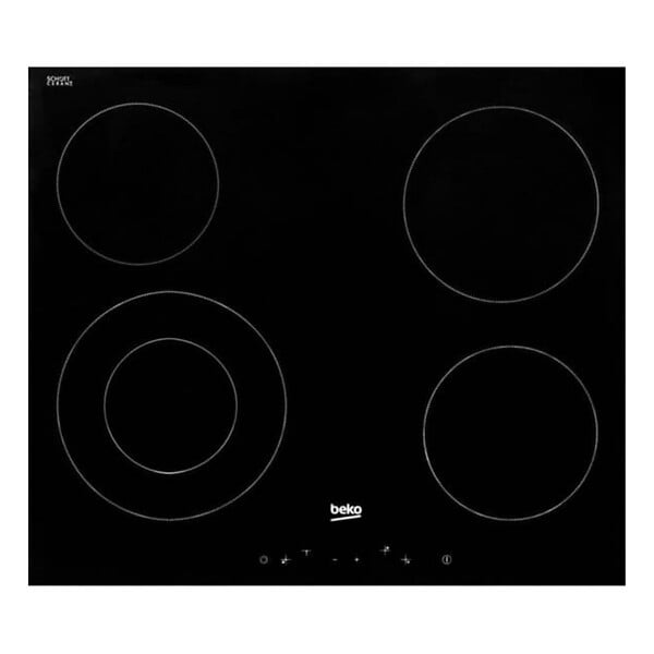 BEKO - Beko Plaque de cuisson vitrocéramique avec 4 feux + double zone, 6800 W fonction d'arrêt automatique 58x81cm, Noir (HIC64401) - large