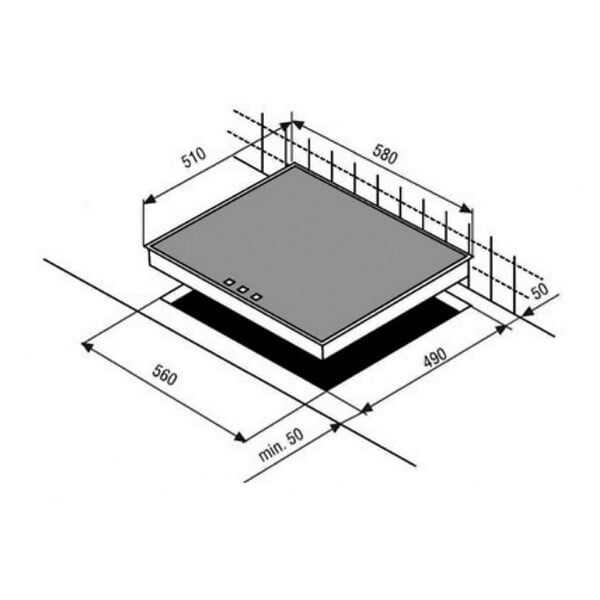 BEKO - Beko Plaque de cuisson vitrocéramique avec 4 feux + double zone, 6800 W fonction d'arrêt automatique 58x81cm, Noir (HIC64401) - large