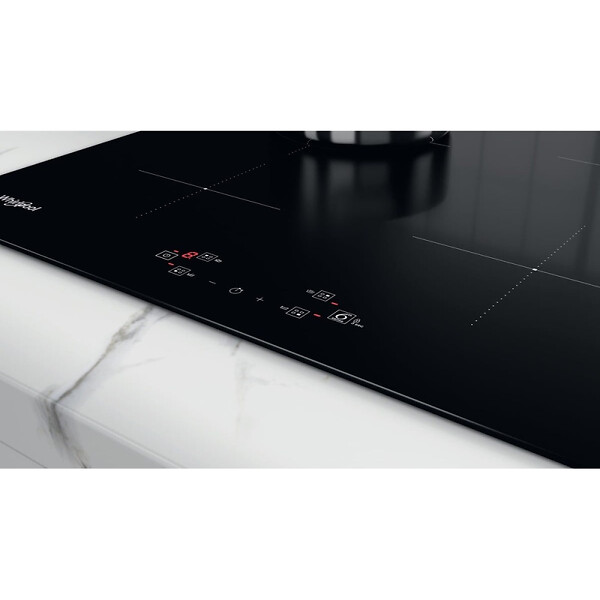 WHIRLPOOL - Whirlpool Plaque de cuisson à induction 220-240 V, 4 plaques, sécurité enfant, fonction 6ème sens, noir (WSQ7360NE) - large
