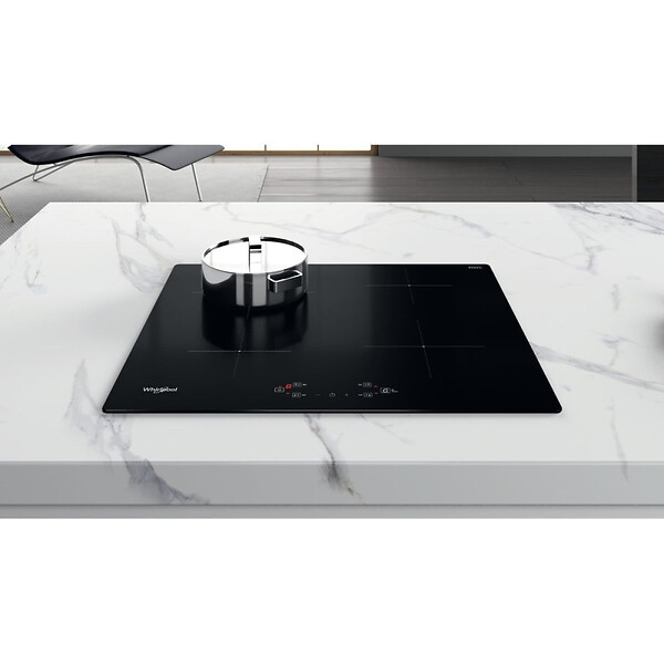 WHIRLPOOL - Whirlpool Plaque de cuisson à induction 220-240 V, 4 plaques, sécurité enfant, fonction 6ème sens, noir (WSQ7360NE) - large