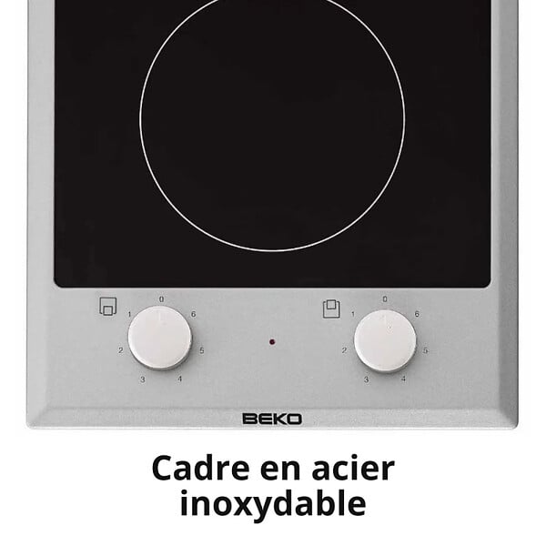 BEKO - Table Domino Vitrocéramique 30cm 2 Feux Inox - HDCC32200X - large
