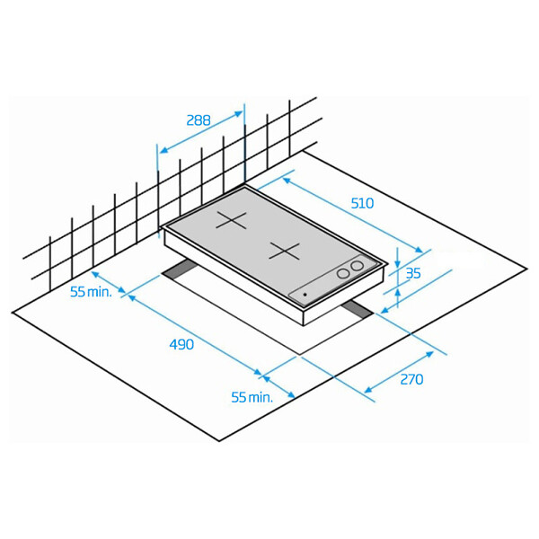 BEKO - Table Domino Vitrocéramique 30cm 2 Feux Inox - HDCC32200X - large
