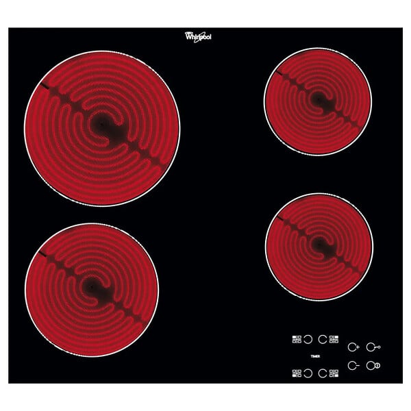 WHIRLPOOL - Table De Cuisson Vitrocéramique 58cm 4 Feux 6200w Noir - AKT8090NE - large