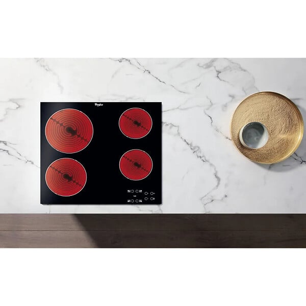 WHIRLPOOL - Table De Cuisson Vitrocéramique 58cm 4 Feux 6200w Noir - AKT8090NE - large