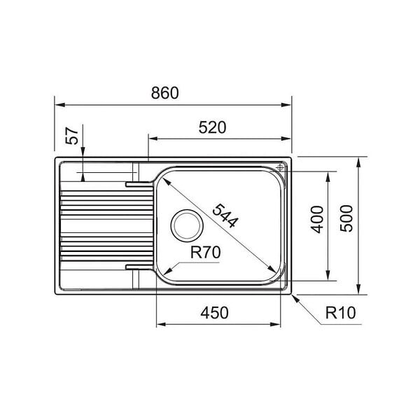 FRANKE - Franke Smart - SRX 611-86 LB R Inox Evier - large