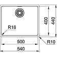 FRANKE - Franke Maris - Évier de cuisine sous plan 540×440 mm avec trop-plein, en acier inoxydable (MRX110-50) - vignette