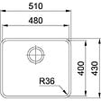 FRANKE - Franke Aton ANX 110-48, sous-plan 510 x 430, inox - vignette