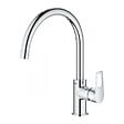 GROHE - Grohe Kit Evier de cuisine K700 sous-plan 540x440mm Acier inoxydable + Mitigeur Bauloop Col de cygne, Chrome (31574SD1-SET1) - vignette