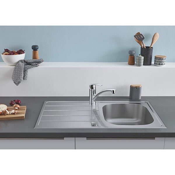 GROHE - Évier K200 GROHE 31552SD1 1 bac + 1 égouttoir - inox - large