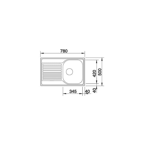 BLANCO - Blanco Évier TIPO 45 S Compact 780x500 mm, inox brillant - large