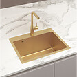 SWISS AQUA TECHNOLOGIES - Swiss Aqua Technologies Aurum Évier de cuisine encastrable inox 304, 1 bac , 55x45x21 cm, Or brossé PVD - vignette