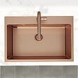 SWISS AQUA TECHNOLOGIES - Swiss Aqua Technologies Aurum Évier de cuisine encastrable inox 304, 1 bac, 68x45x21 cm, Cuivre brossé PVD - vignette