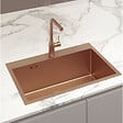 SWISS AQUA TECHNOLOGIES - Swiss Aqua Technologies Aurum Évier de cuisine encastrable inox 304, 1 bac, 68x45x21 cm, Cuivre brossé PVD - vignette