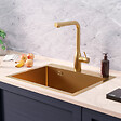 CERAMIA - Ceramia Timeless Évier de cuisine encastrable inox 304, 1 bac , 55x45x21 cm, Or brossé PVD - vignette
