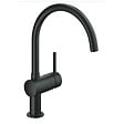 GROHE - Grohe Kit Evier Quartz Noir Granite K700 417 x 366mm + Mitigeur Minta Noir col de cygne pivotant à 360° (31653AP0-SET6) - vignette