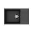 SWISS AQUA TECHNOLOGIES - Swiss Aqua Technologies 78x50 cm évier avec égouttoir réversible en Granite, à encastrer, noir (SATSINKGQT105B) - vignette
