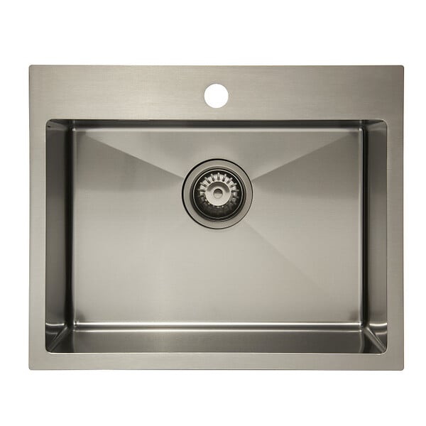 SWISS AQUA TECHNOLOGIES - Swiss Aqua Technologies Aurum Évier de cuisine encastrable inox 304, 1 bac, 55x45x21 cm, Gun Metal brossé PVD - large
