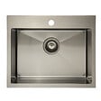 SWISS AQUA TECHNOLOGIES - Swiss Aqua Technologies Aurum Évier de cuisine encastrable inox 304, 1 bac, 55x45x21 cm, Gun Metal brossé PVD - vignette