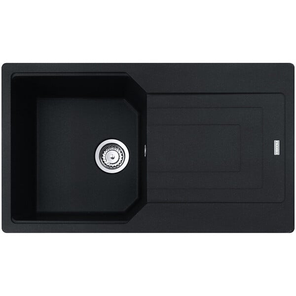 FRANKE - Franke Urban Evier de cuisine en Fragranit +, 860x500mm, Egouttoir réversible, Onyx (UBG611-86ON) - large