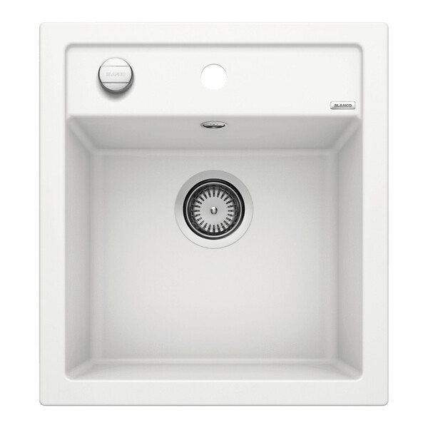 BLANCO - Blanco Evier DALAGO 45 PuraDur en Silgranit avec vidage automatique 46.5x51cm, Blanc (517160) - large