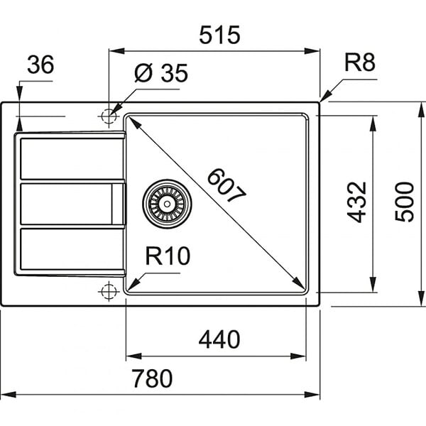 FRANKE - Franke SIRIUS - 2.0 S2D 611-78 Tectonite® Evier à encastrer avec bac XL Noir - large