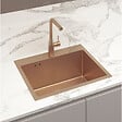 SWISS AQUA TECHNOLOGIES - Swiss Aqua Technologies Aurum Évier de cuisine encastrable inox 304, 1 bac, 55x45x21 cm, Cuivre brossé PVD - vignette