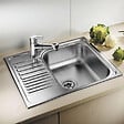 BLANCO - Blanco Lot de 6 éviers TIPO 45 S Mini en Acier inoxydable, égouttoir réversible 60,5x50cm avec siphon inclus (516524-GVP06) - vignette