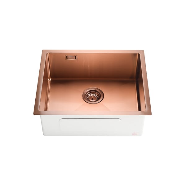 CERAMIA - Ceramia Timeless Évier de cuisine sous plan inox 304, 1 bac, 55x45x21 cm, Cuivre brossé PVD - large