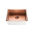 CERAMIA - Ceramia Timeless Évier de cuisine sous plan inox 304, 1 bac, 55x45x21 cm, Cuivre brossé PVD - vignette
