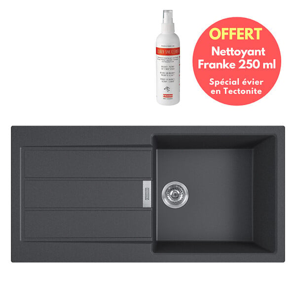 FRANKE - Franke Pack Franke Sirius Evier noir en Tectonite® à encastrer Sirius + Nettoyant Franke spécial évier en Tectonite OFFERT - large