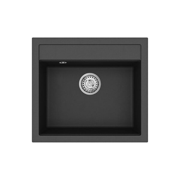 SWISS AQUA TECHNOLOGIES - Swiss Aqua Technologies 56,5x51cm évier en Granite, à encastrer, noir (SATSINKGQQ100B) - large