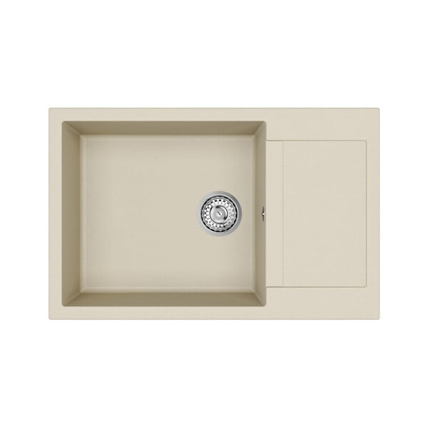 SWISS AQUA TECHNOLOGIES - Swiss Aqua Technologies 78x50 cm évier avec égouttoir réversible en Granite, à encastrer, jasmin (SATSINKGQT105J) - large
