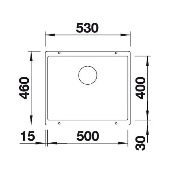BLANCO - Blanco Evier Subline 500-U en Silgranit PuraDur sous-plan 53x46cm, Noir (525995) - large