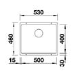 BLANCO - Blanco Evier Subline 500-U en Silgranit PuraDur sous-plan 53x46cm, Noir (525995) - vignette