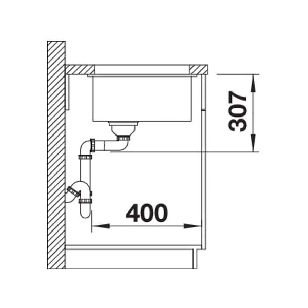 BLANCO - Blanco Evier Subline 500-U en Silgranit PuraDur sous-plan 53x46cm, Noir (525995) - large