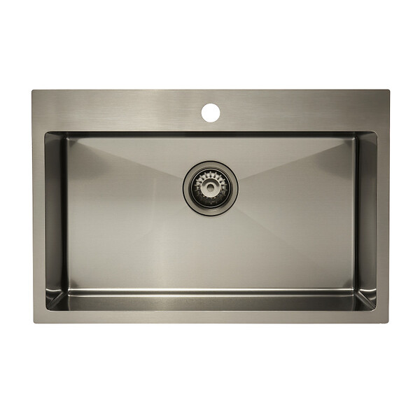 SWISS AQUA TECHNOLOGIES - Swiss Aqua Technologies /Grohe, Set Aurum Évier de cuisine encastrable inox, 68x45x21 cm + Essence Mitigeur monocommande, Gun Metal brossé - large