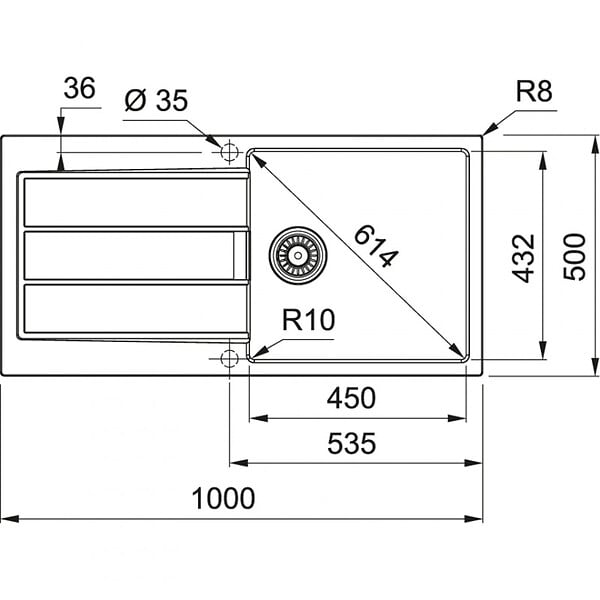 FRANKE - Franke Sirius 2.0 S2D 611-100 Tectonite évier à encastrer 1 bac XL avec égouttoir Blanc - large