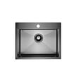 CERAMIA - Ceramia Timeless Évier de cuisine encastrable inox 304, 1 bac, 55x45x21 cm, Gun Metal brossé PVD - vignette