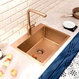 CERAMIA - Ceramia Timeless Évier de cuisine encastrable inox 304, 1 bac, 55x45x21 cm, Cuivre brossé PVD - vignette