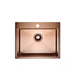 CERAMIA - Ceramia Timeless Évier de cuisine encastrable inox 304, 1 bac, 55x45x21 cm, Cuivre brossé PVD - vignette