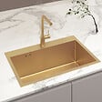 SWISS AQUA TECHNOLOGIES - Swiss Aqua Technologies Aurum Évier de cuisine encastrable inox 304, 1 bac , 68x45x21 cm, Or brossé PVD - vignette