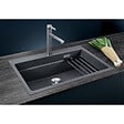 BLANCO - Blanco Evier ETAGON 8 PuraDur en Silgranit 78x51cm avec cuve à étages + 2 rails en inox inclus, Noir (525893) - vignette