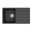 SWISS AQUA TECHNOLOGIES - Swiss Aqua Technologies Evier avec égouttoir en granite à encastrer + mitigeur Grohe monocommande avec douchette 2 jets, noir mat (SATSINKGE3B-SET) - vignette